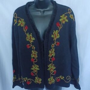 Designer Originals Black Holiday Sweater Size PXL